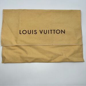 Louis Vuitton Newer Style Fold Over Cotton Dust Bag in Cream w/Brown Spell Out